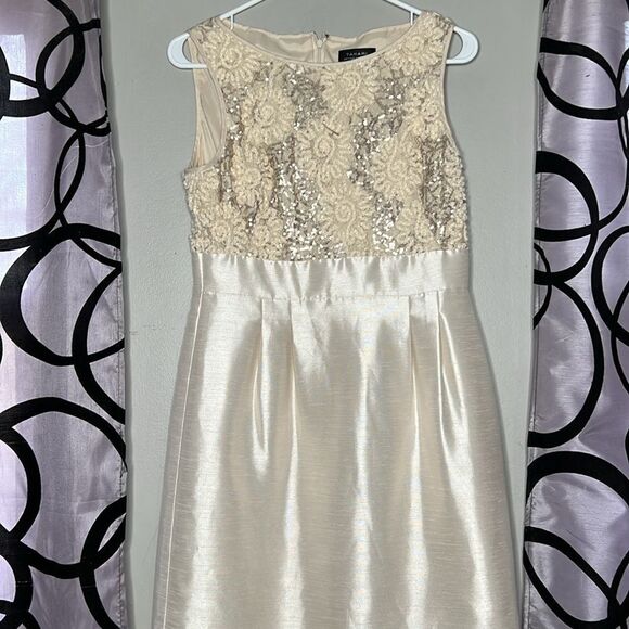 Tahari women's gold cream dress size 6 - Picture 5 of 16